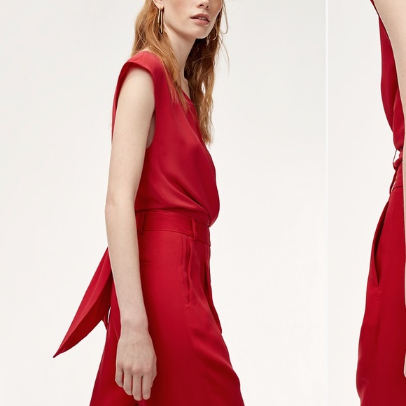 ARITZIA BABATON AZIZA BLOUSE RED - Picture 5 of 6